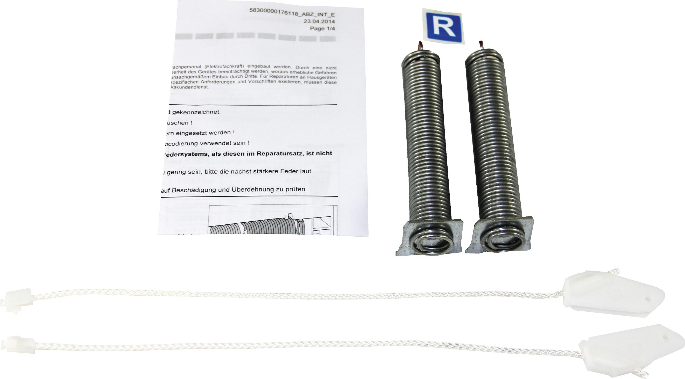 Reparatursatz Feder Geschirrspüler 00754866